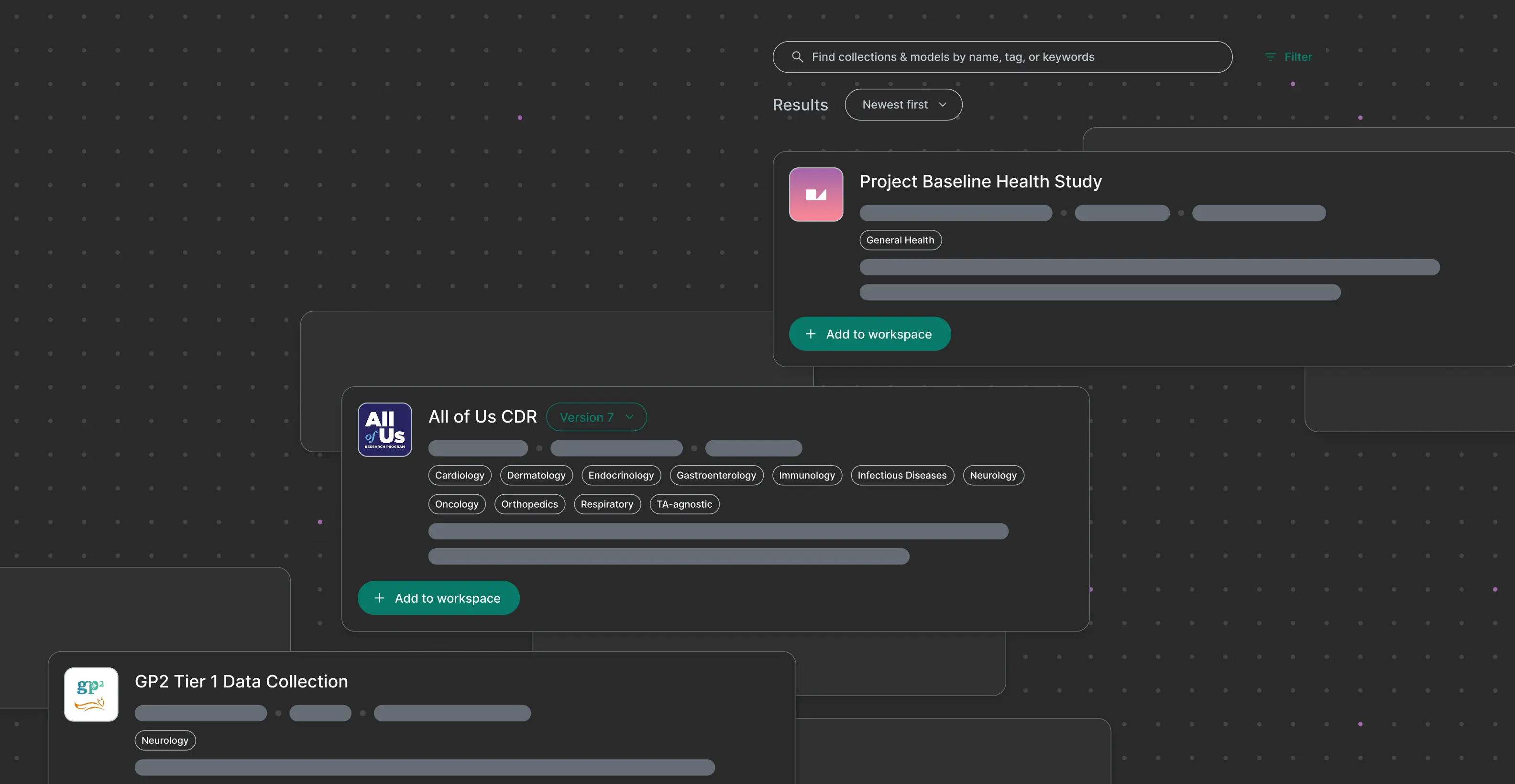 Abstract visuals of datasets with Exchange logo.