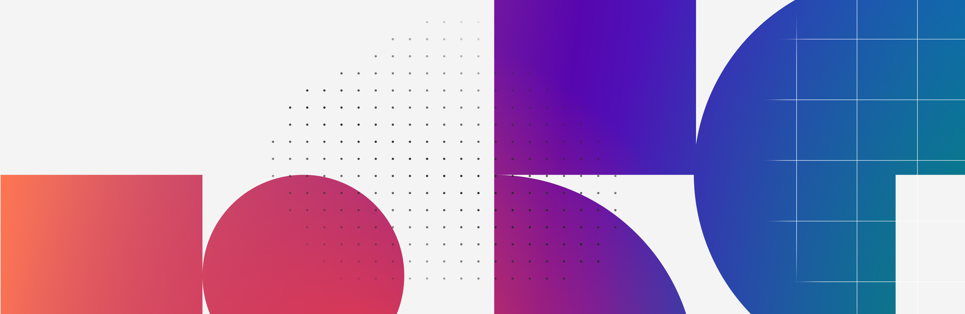 Abstract geometric illustration composed of shapes in gradient colors, a horizontal sequence to represent data visualization of unseen precision data