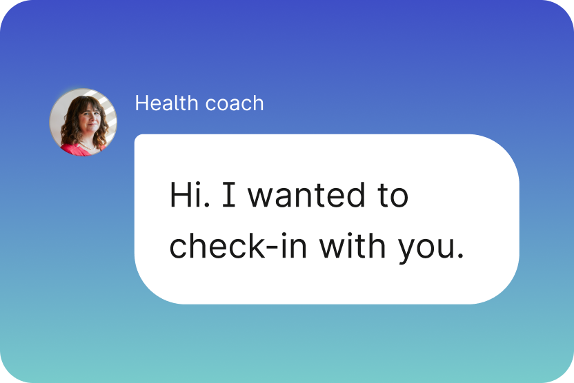 Health coach checking on patient via message