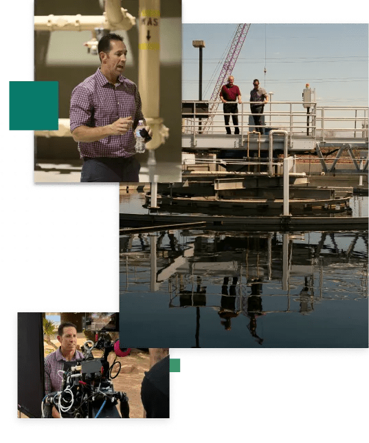Collage of employees of the Clark County Water Reclamation District, and Dan Gerrity, Principal Research Scientist, Southern Nevada Water Authority.