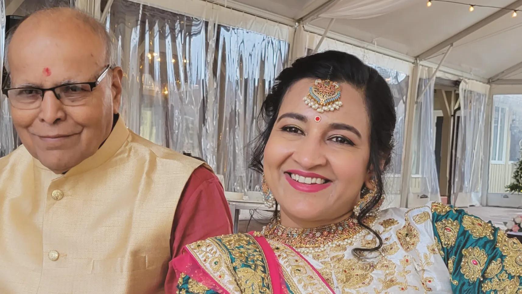 Dr. Neeli Signh, MD, Onduo P.C. Medical Director and endocrinologist, who partners with Verily virtual diabetes care programs, smiling with her father.