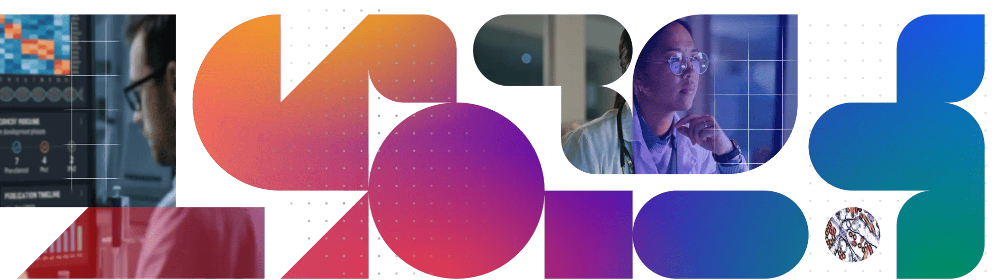 Verily tech blog edition 7, featuring a visual abstraction of Verily Workbench, built on Pre, with headline Verily Tech Blog.