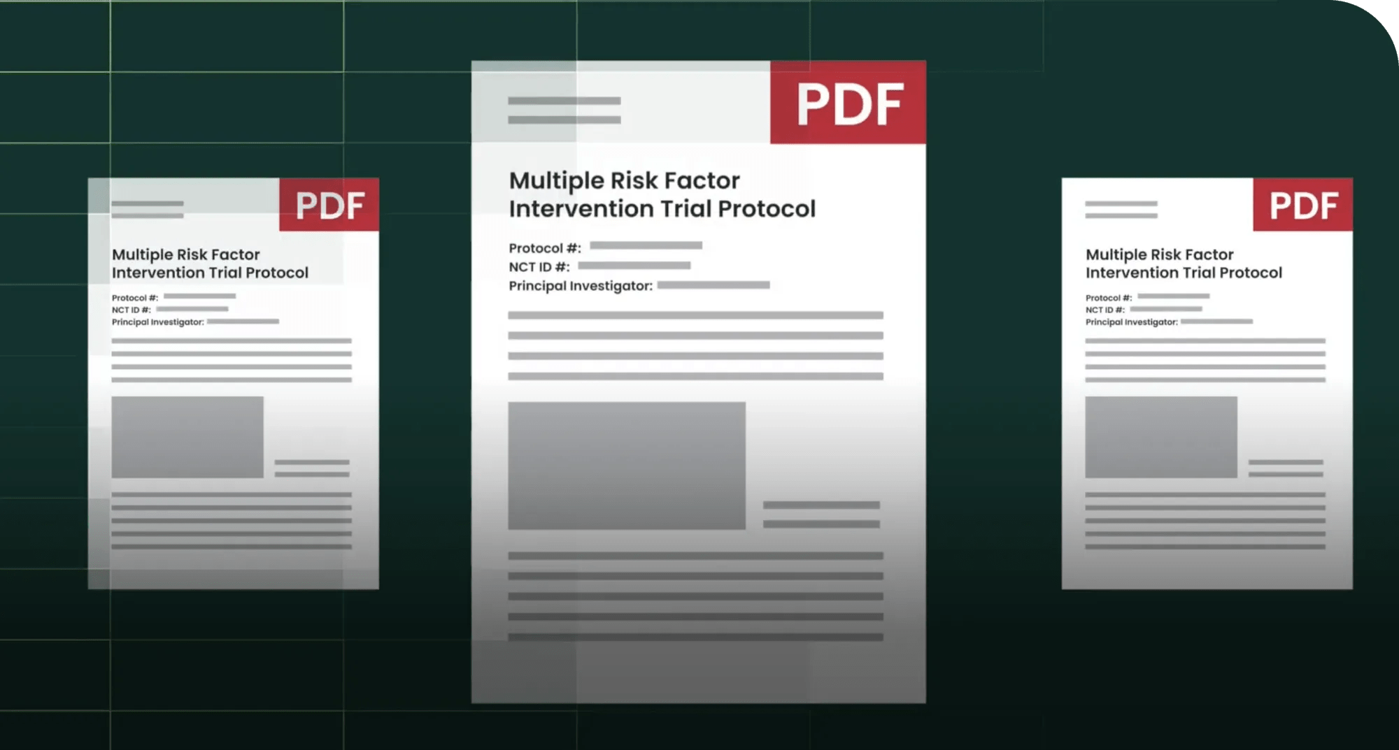 Animation of the Verily Viewpoint Digital Protocols solution, translating PDF protocols into a standardized digital model that efficiently orchestrates clinical trial operations for sponsors.