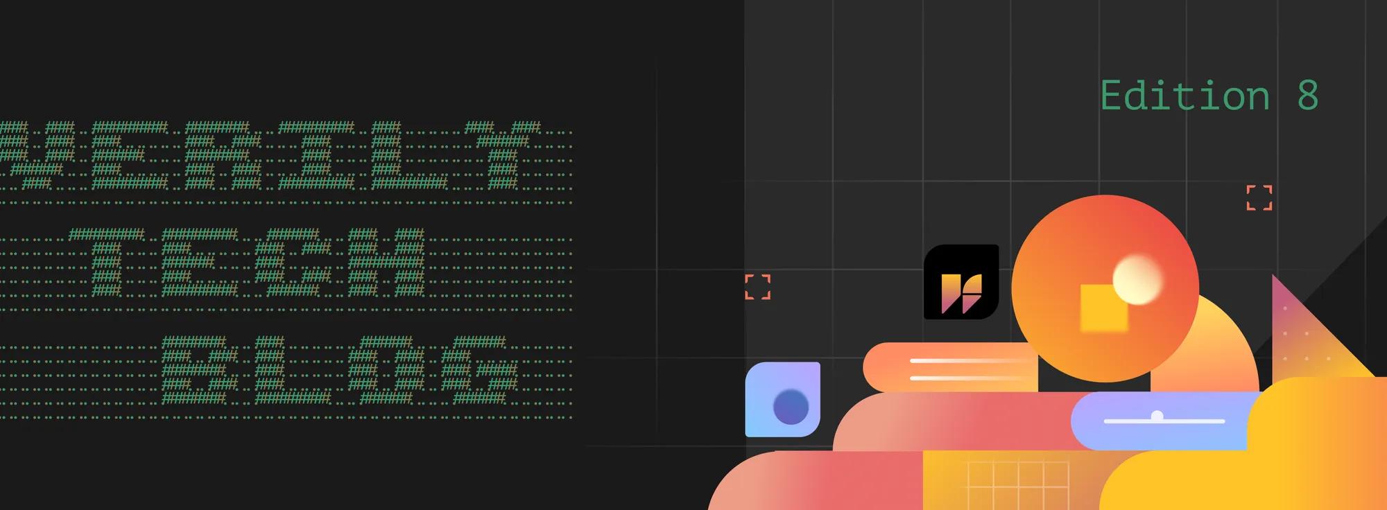 Verily tech blog edition 7, featuring a visual abstraction of Verily Workbench, built on Pre, with headline Verily Tech Blog.