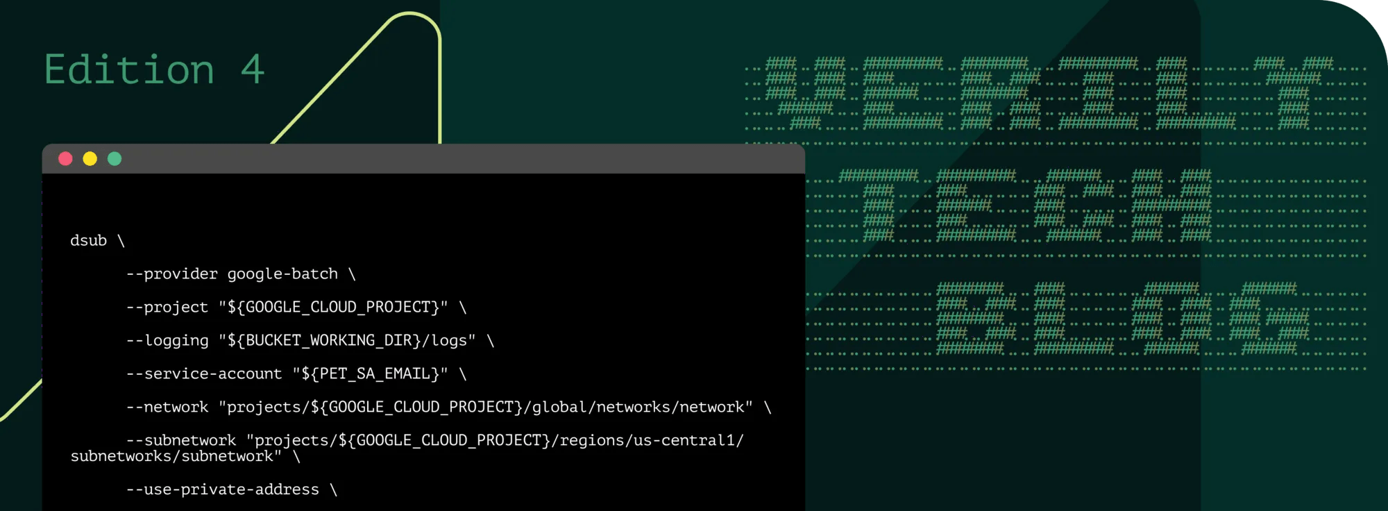 Verily tech blog edition 4, featuring a visual with a section of code
