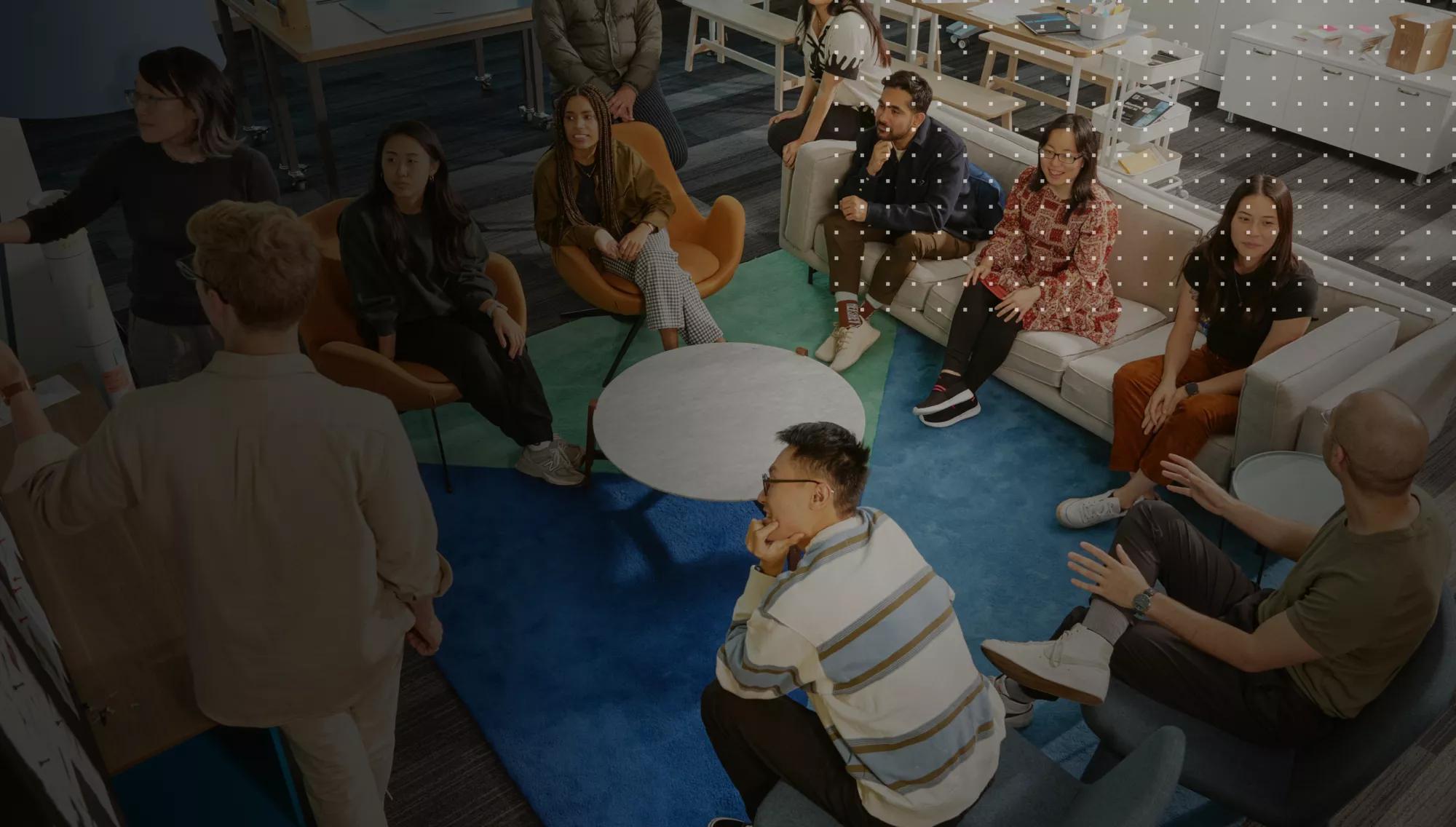 Employees collaborating in an office