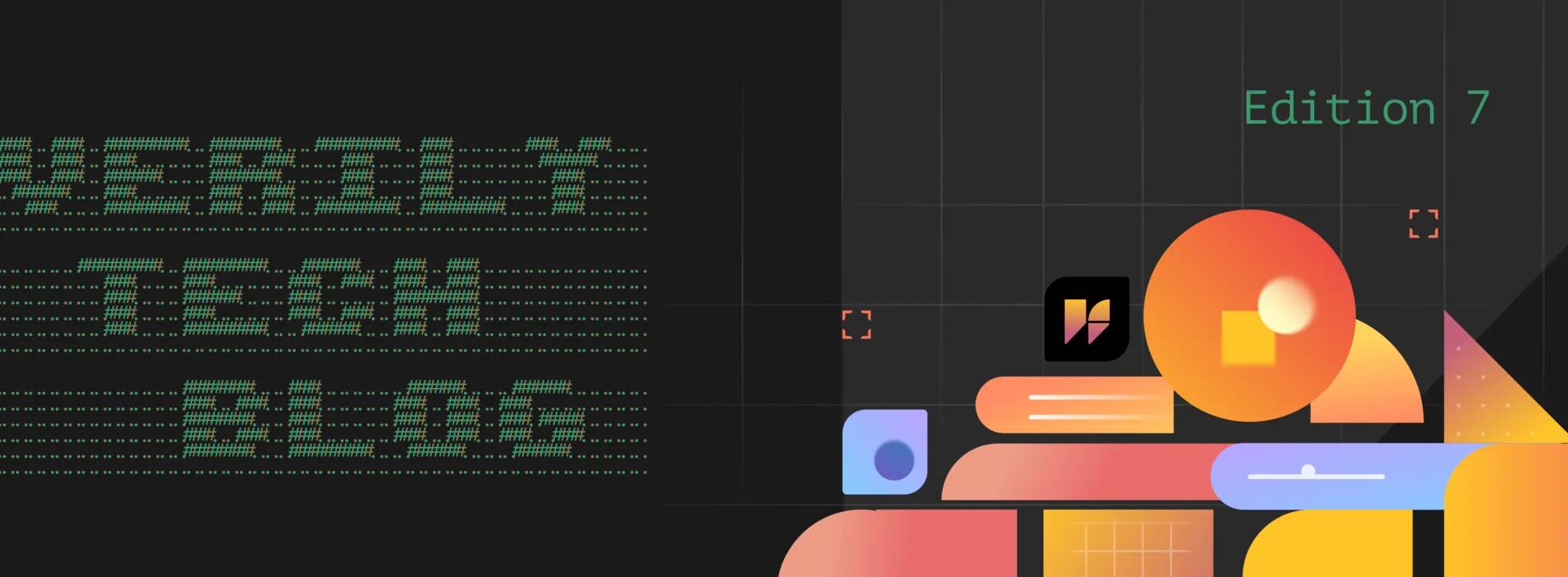 Verily tech blog edition 7, featuring a visual abstraction of Verily Workbench, built on Pre, with headline Verily Tech Blog.