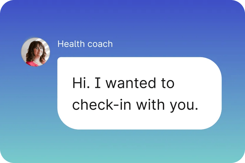 Health coach checking on patient via message