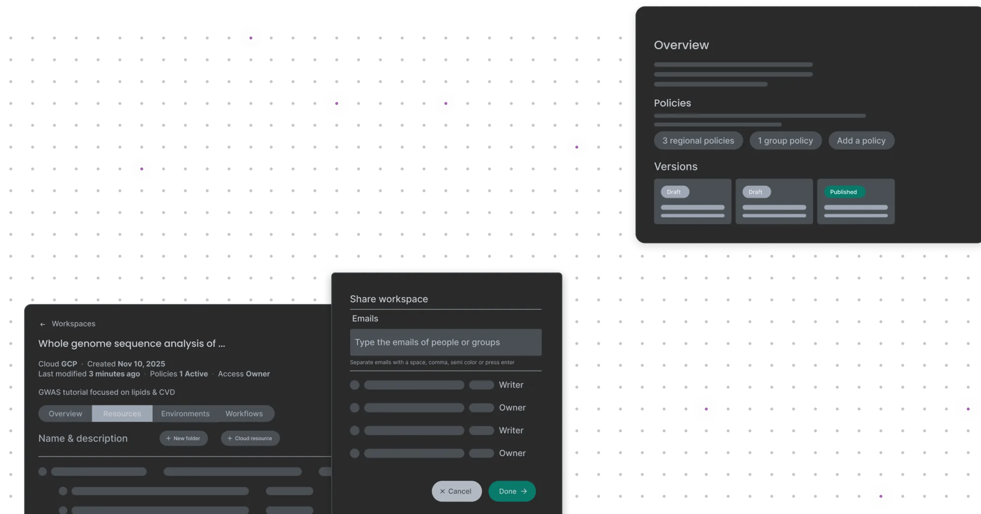 A bioinformatics team collaborating within the Verily Workbench TRE.