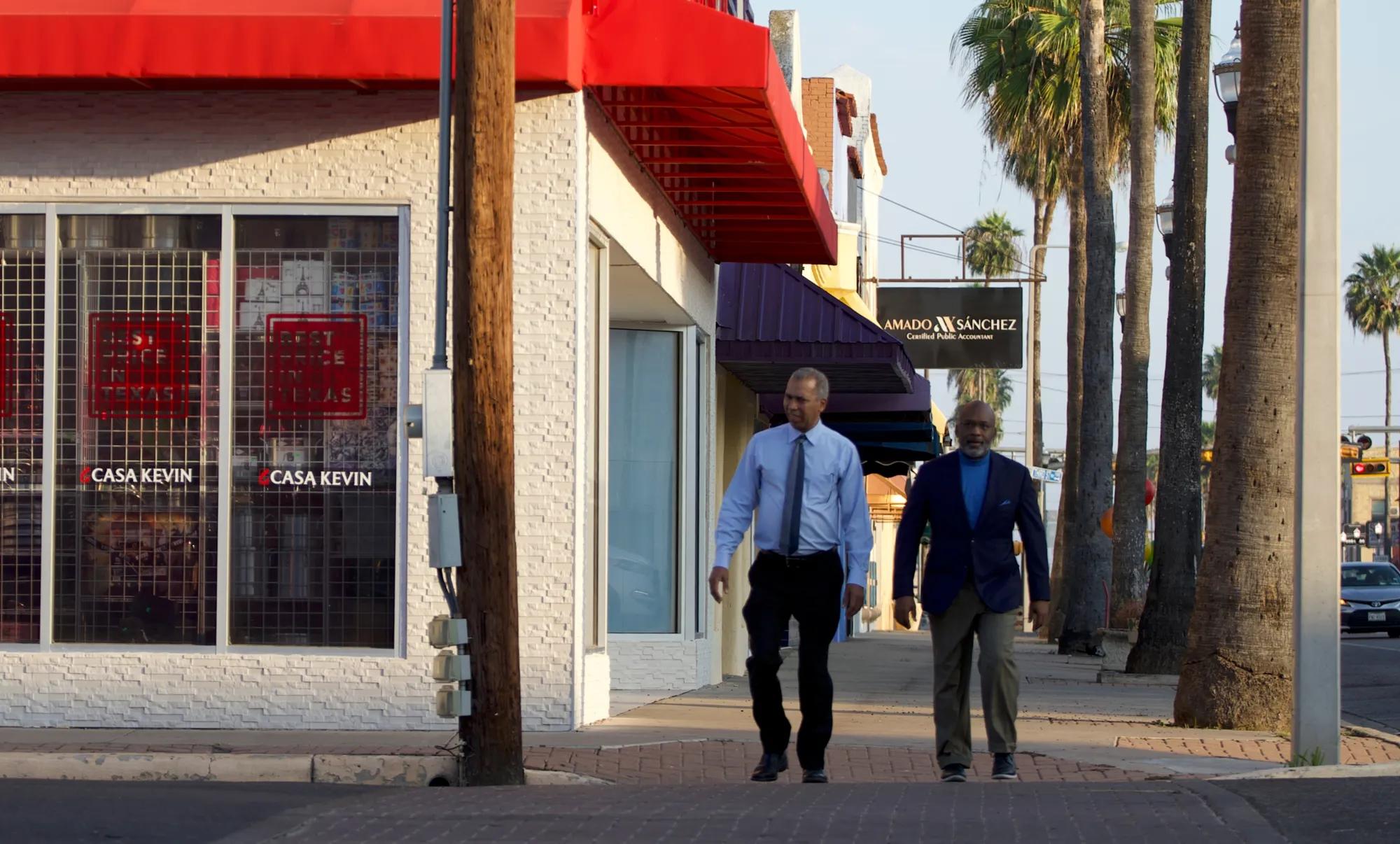 Dr. Jose Pena, Director of Kaizen Clinical Partners, Donna Medical Clinic walking with Dr. Vindell Washington, Verily Chief Clinical Officer and Head of Health Equity.