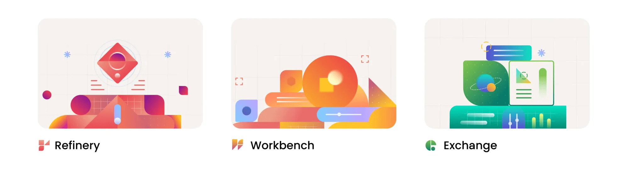 Visualization of Verily Refinery, Workbench and Exchange interface
