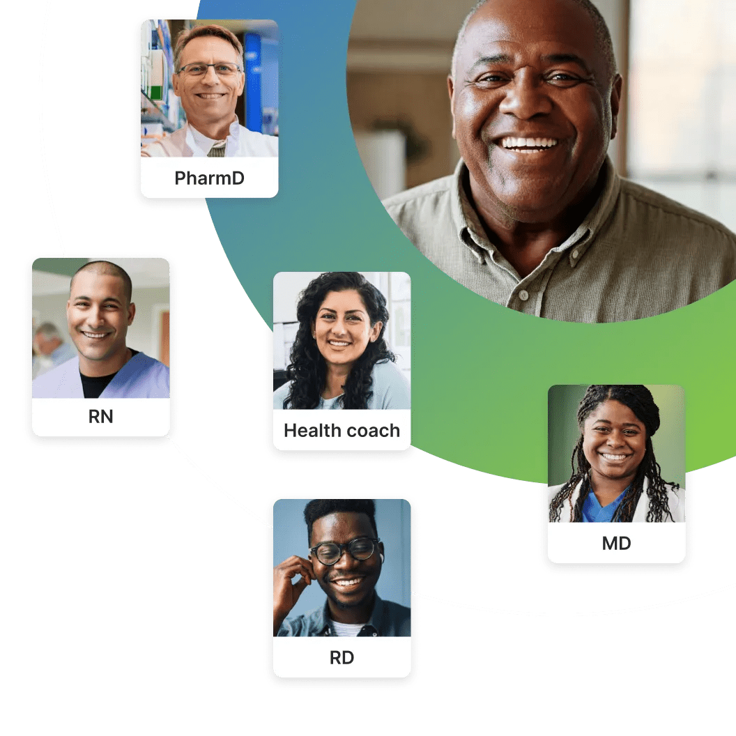 Image of a comprehensive clinical care team of licensed providers that provide expert support for Verily Lightpath members.